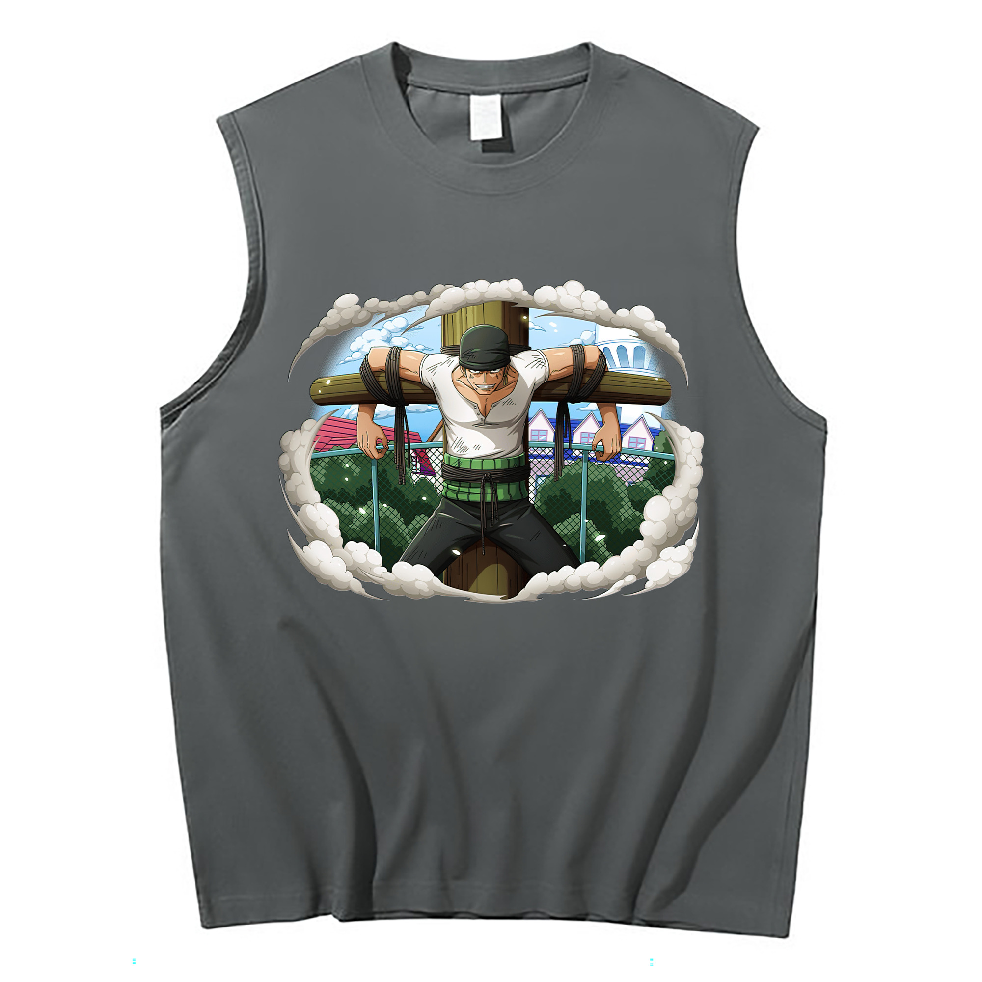 ワンピース ロロノア・ゾロ ONE PIECE Roronoa Zoro コットン100％タンクトップ（フロントプリント）
